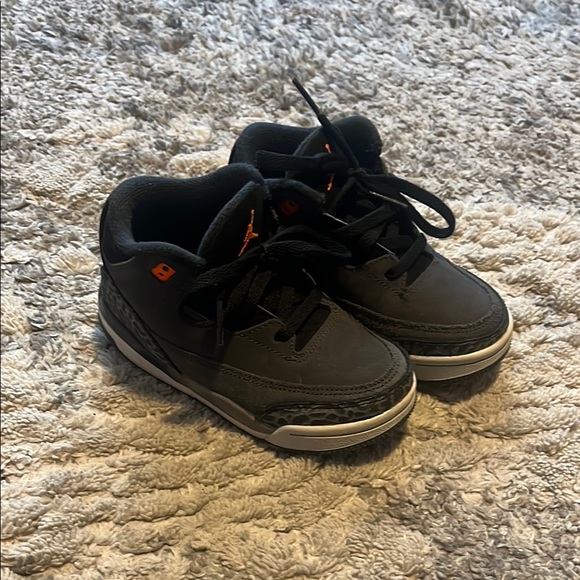 Jordan Black and Orange High-Top Sneakers with Padded Ankle - Picture 1 of 5